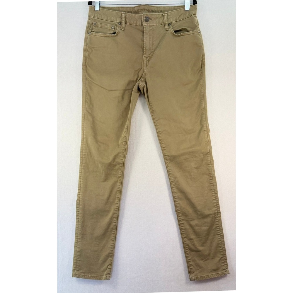 American Eagle Mens Next Level Flex Skinny Khaki Pants Tan 32x32 RN54485